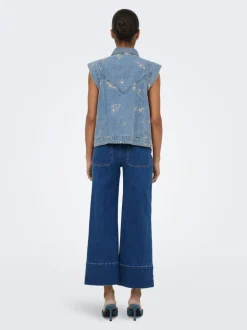 New ONLMADISON Høj talje Wide leg fit Cropped Jeans Dame Jeans|Jeans