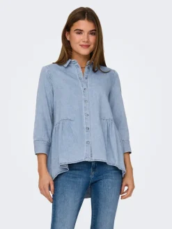 Hot ONLMARY Denim-skjorte Dame Double Denim|Skjorter
