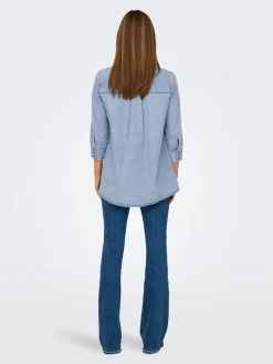 Hot ONLMARY Denim-skjorte Dame Double Denim|Skjorter