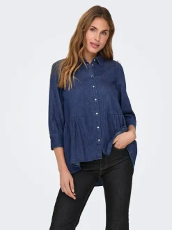 New ONLMARY Denim-skjorte Dame Double Denim|Skjorter