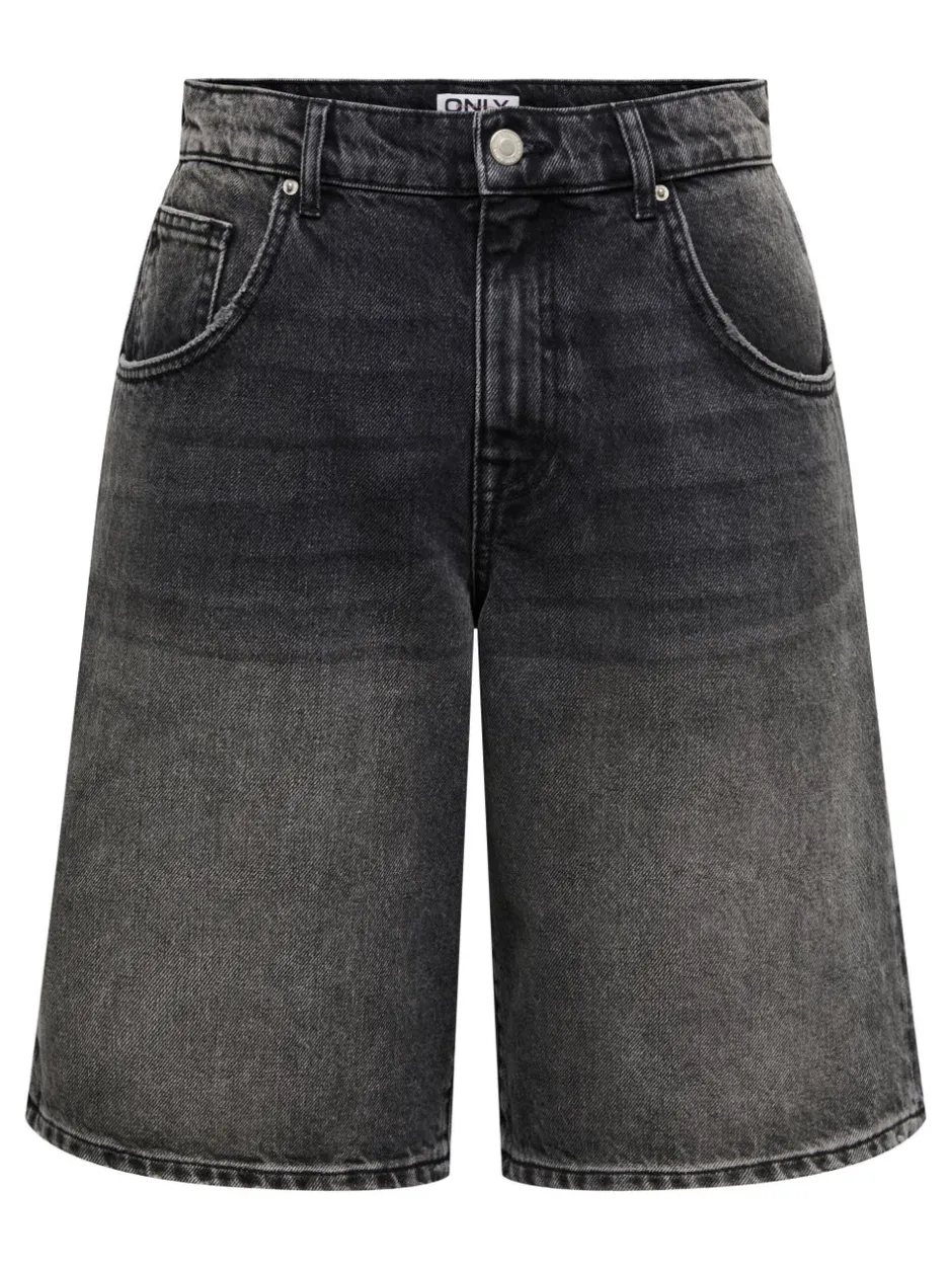 Clearance ONLMATE Mellemhøj talje Baggy fit Denim-shorts Dame Shorts|Double Denim