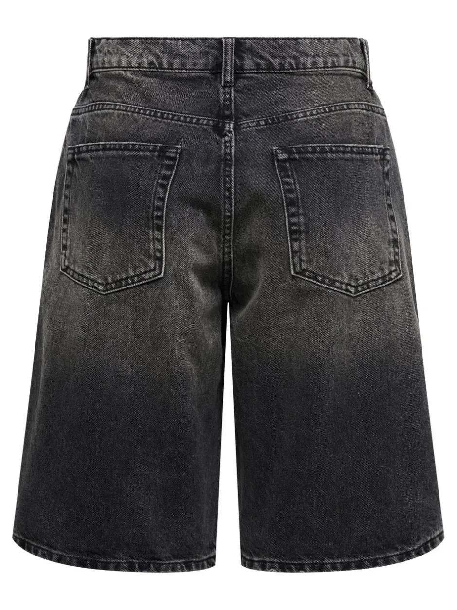 Clearance ONLMATE Mellemhøj talje Baggy fit Denim-shorts Dame Shorts|Double Denim