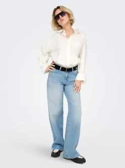 New ONLMAYA Mellemhøj talje Wide leg fit Jeans Dame Jeans|Jeans