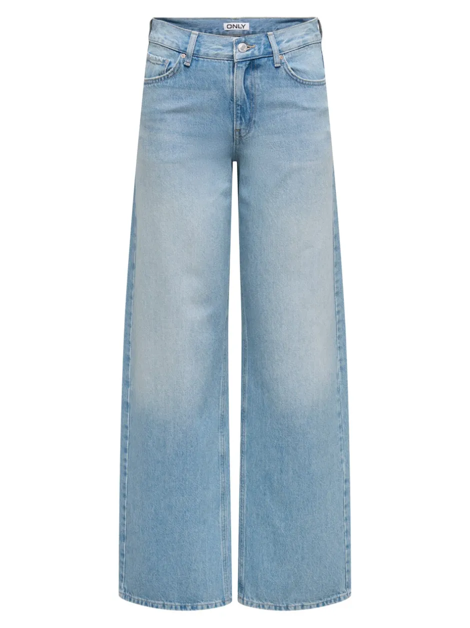 New ONLMAYA Mellemhøj talje Wide leg fit Jeans Dame Jeans|Jeans
