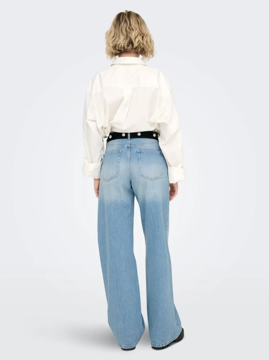 New ONLMAYA Mellemhøj talje Wide leg fit Jeans Dame Jeans|Jeans
