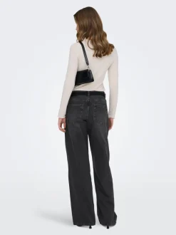 Clearance ONLMAYA Mellemhøj talje Wide leg fit Jeans Dame Jeans|Jeans