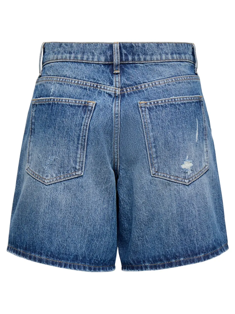 Hot ONLMILTON Mellemhøj talje Regular fit Denim-shorts Dame Shorts|Double Denim