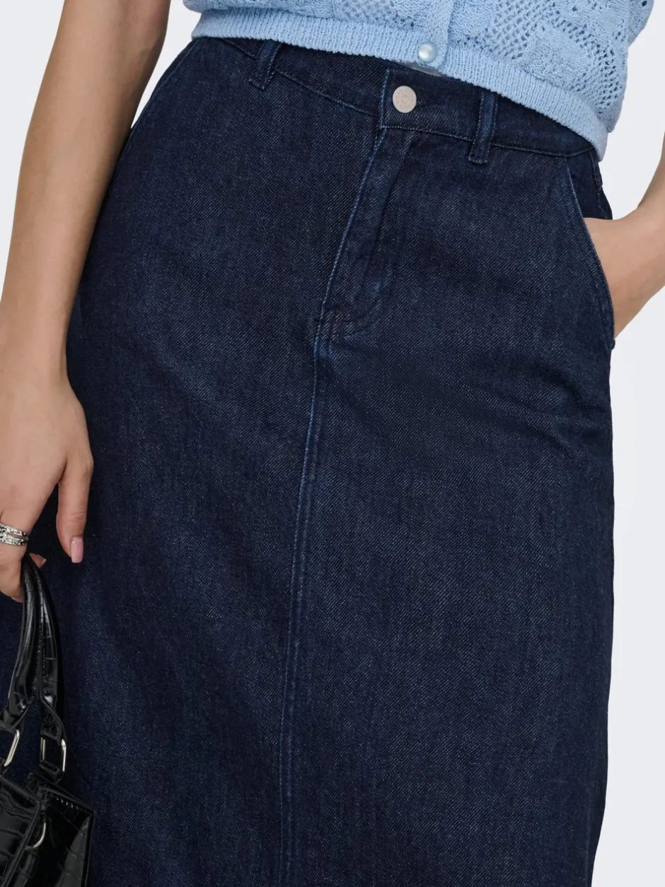 Outlet ONLMINDY Denim Denim-nederdel Lang nederdel Dame Nederdele|Denimnederdele