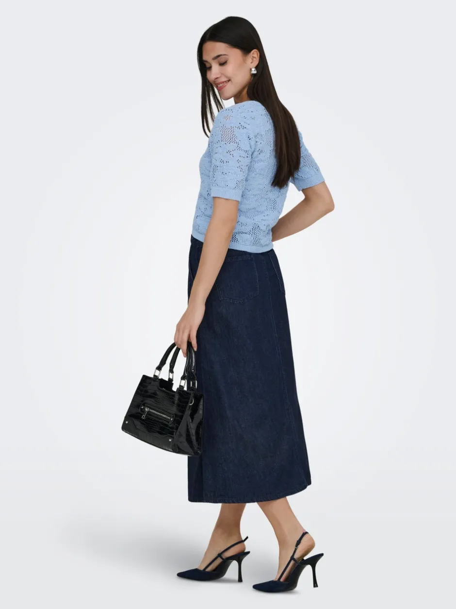 Outlet ONLMINDY Denim Denim-nederdel Lang nederdel Dame Nederdele|Denimnederdele