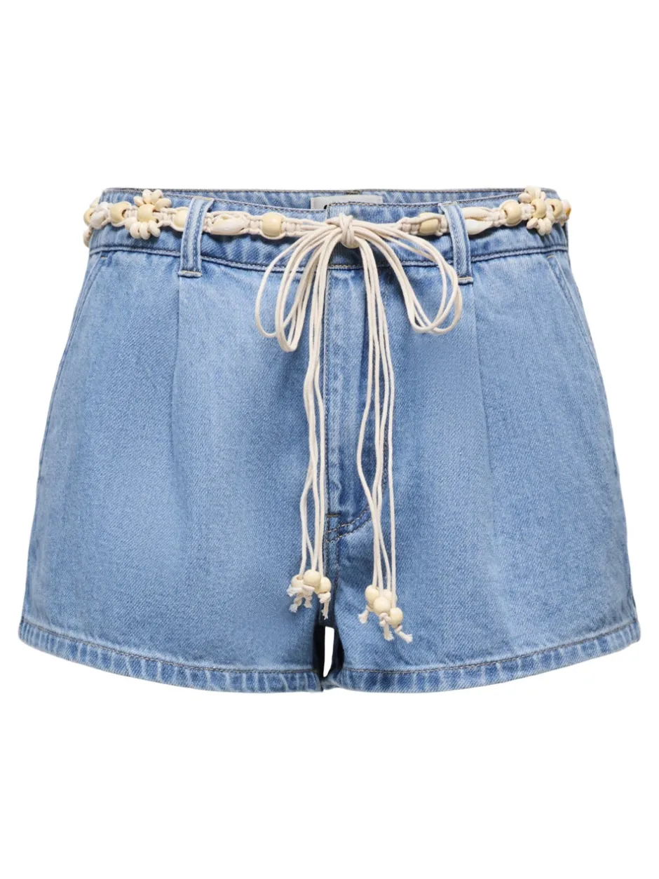 New ONLMINDY Mellemhøj talje Regular fit Denim-shorts Dame Shorts|Double Denim