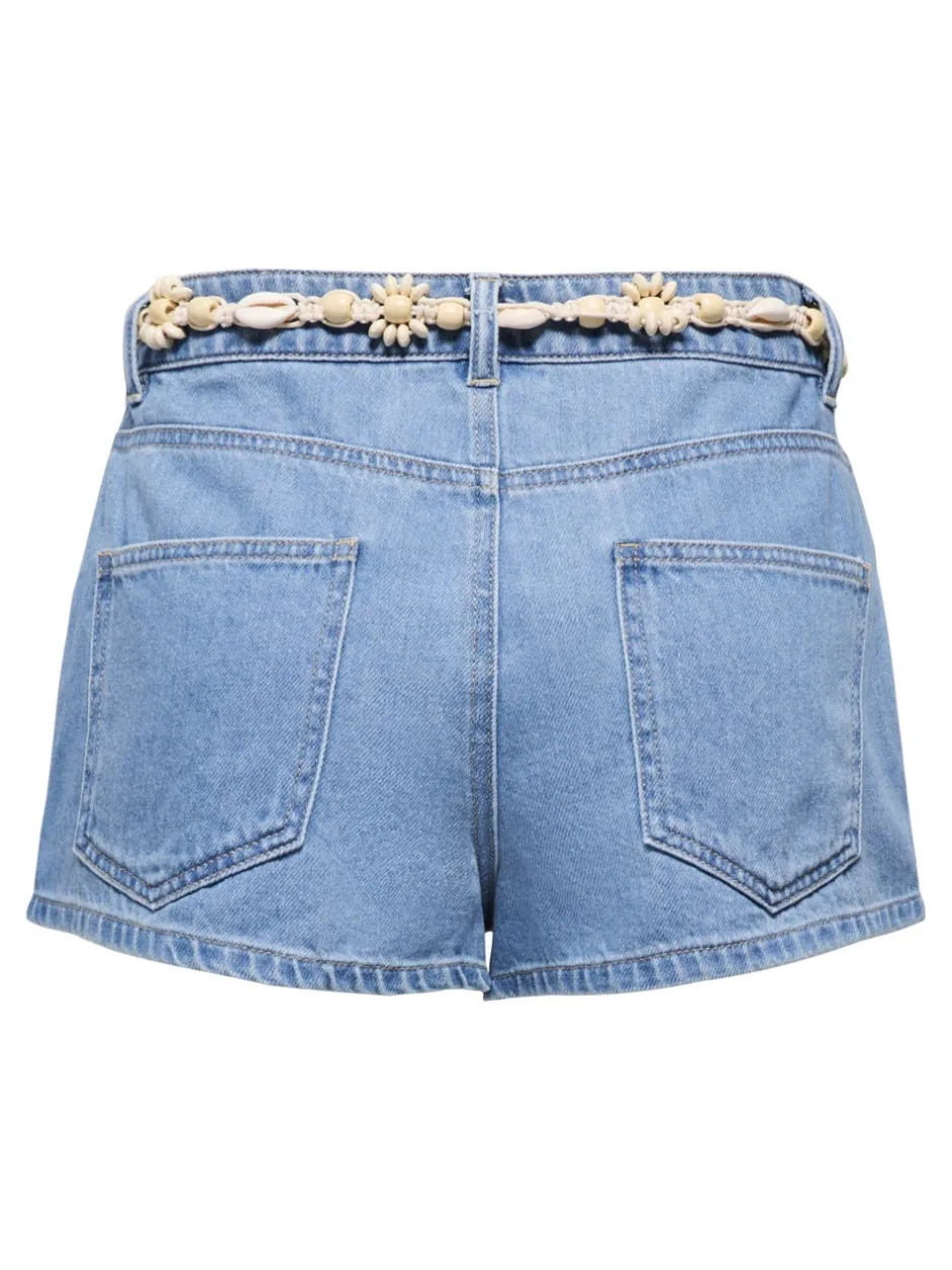 New ONLMINDY Mellemhøj talje Regular fit Denim-shorts Dame Shorts|Double Denim
