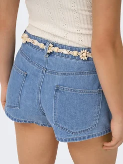 New ONLMINDY Mellemhøj talje Regular fit Denim-shorts Dame Shorts|Double Denim