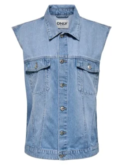New ONLMYRNA Denimvest Dame Jakker Og Frakker|Double Denim