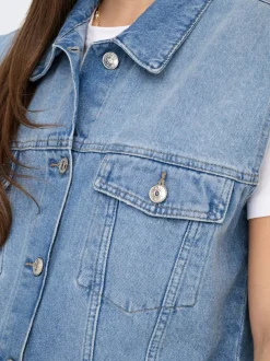 New ONLMYRNA Denimvest Dame Jakker Og Frakker|Double Denim