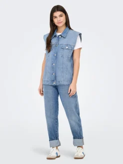 New ONLMYRNA Denimvest Dame Jakker Og Frakker|Double Denim
