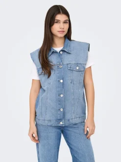 New ONLMYRNA Denimvest Dame Jakker Og Frakker|Double Denim