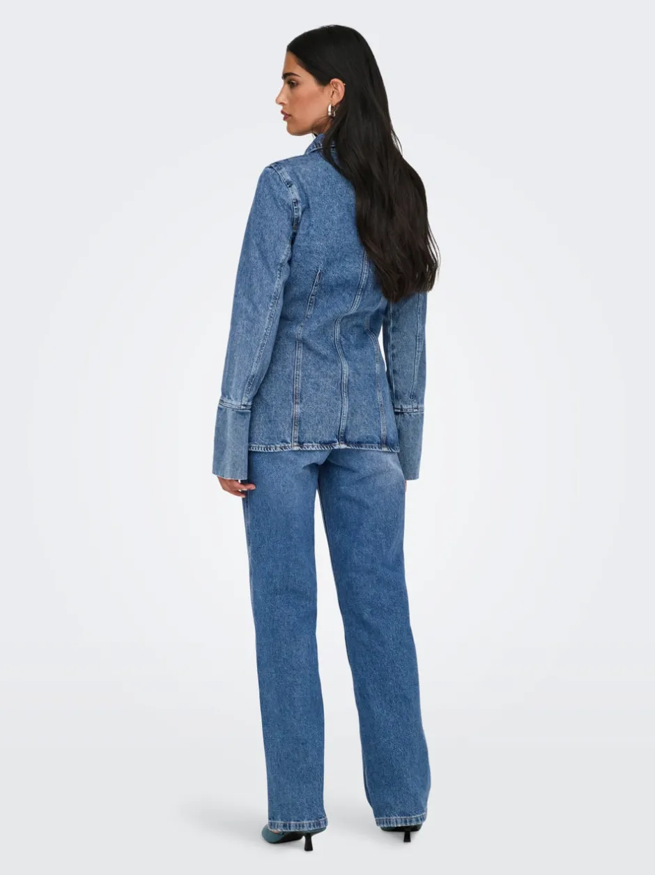 Clearance ONLNARA Denim-skjorte Dame Double Denim|Skjorter