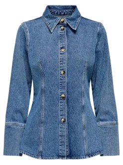 Clearance ONLNARA Denim-skjorte Dame Double Denim|Skjorter