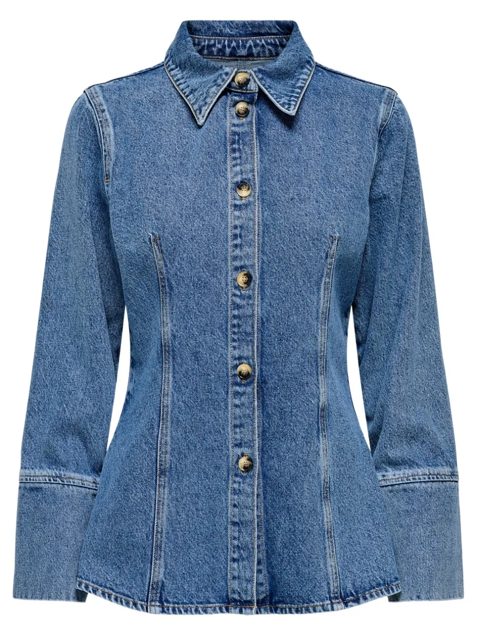 Clearance ONLNARA Denim-skjorte Dame Double Denim|Skjorter