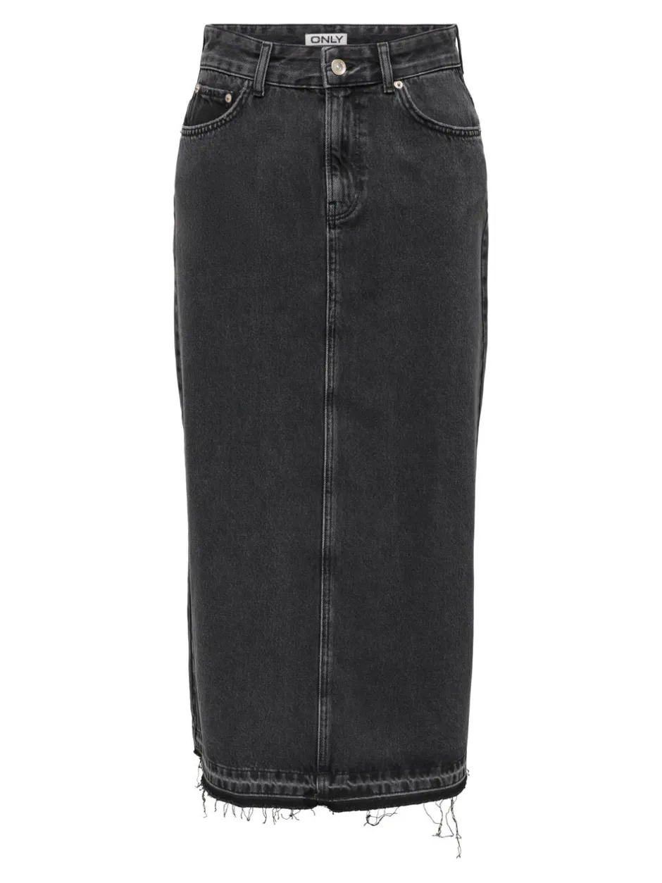 Best ONLNELIA Denim Denim-nederdel Lang nederdel Dame Nederdele|Denimnederdele