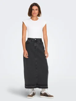 Best ONLNELIA Denim Denim-nederdel Lang nederdel Dame Nederdele|Denimnederdele