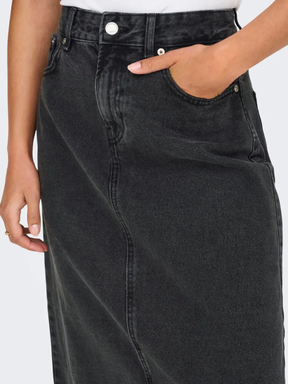 Best ONLNELIA Denim Denim-nederdel Lang nederdel Dame Nederdele|Denimnederdele