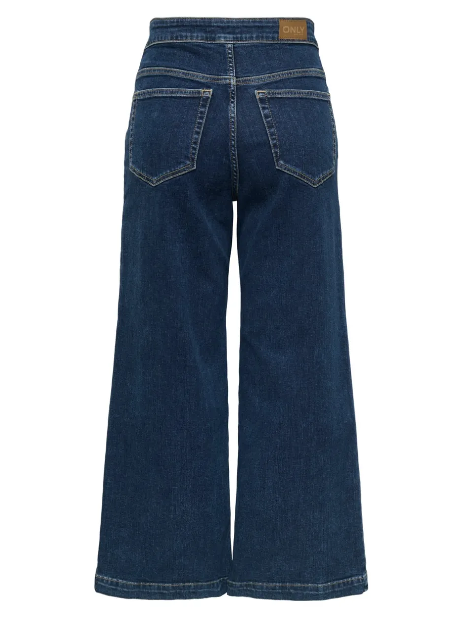 Hot ONLNEW Høj talje Bred pasform - beskåret Cropped Jeans Dame Jeans|Jeans