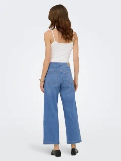 ONLNEW Høj talje Bred pasform - beskåret Cropped Jeans Dame Jeans|Jeans