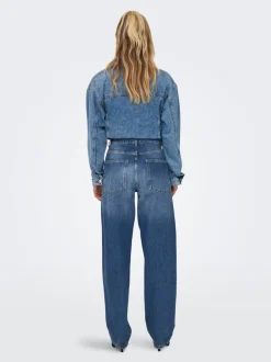 Sale ONLNEXA Mellemhøj talje Baggy fit Jeans Dame Jeans|Jeans