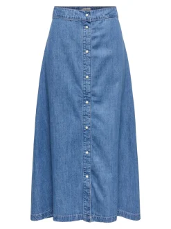Hot ONLNOEMI Denim-nederdel Midinederdel Dame Nederdele|Denimnederdele