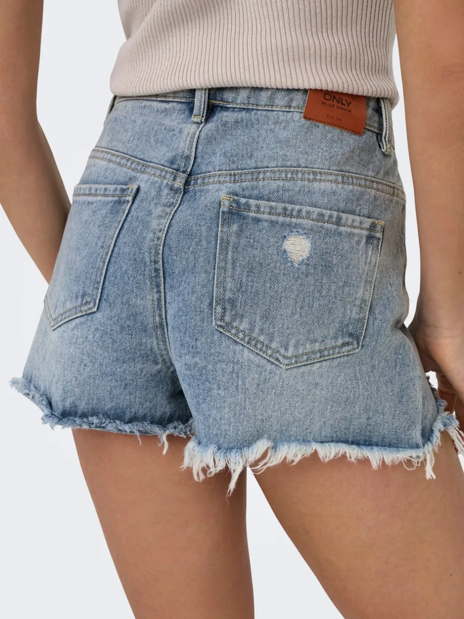 Outlet ONLPACY Høj talje Regular fit Denim-shorts Dame Shorts|Double Denim