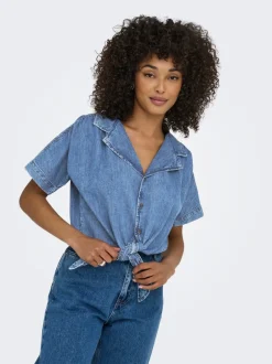 Sale ONLPAULA Denim-skjorte Dame Double Denim|Skjorter
