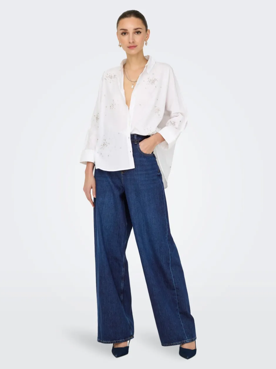 Hot ONLPAULINA Høj talje Baggy fit Jeans Dame Jeans|Jeans