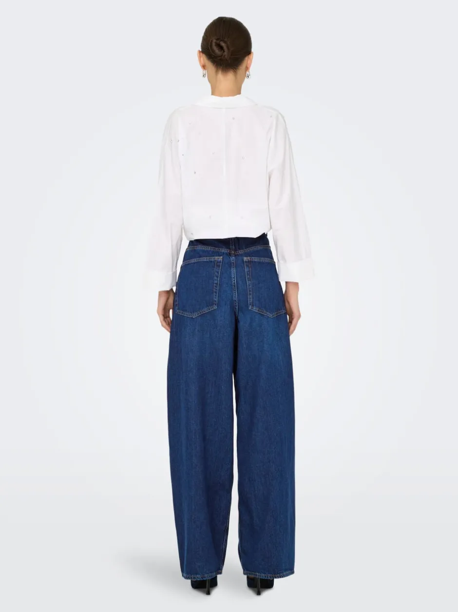 Hot ONLPAULINA Høj talje Baggy fit Jeans Dame Jeans|Jeans