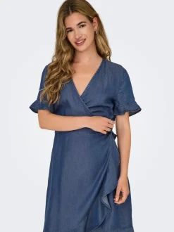 ONLPEMA Kort kjole Dame Kjoler|Double Denim