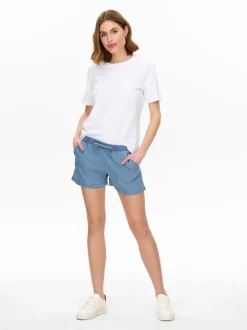 Clearance ONLPEMA Mellemhøj talje Relaxed fit Denim-shorts Dame Shorts|Double Denim