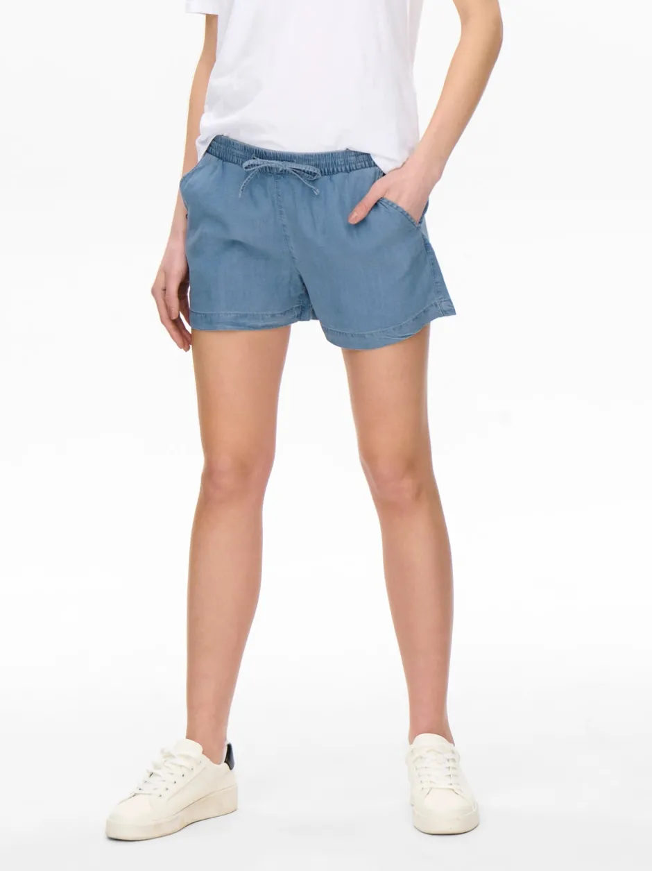 Clearance ONLPEMA Mellemhøj talje Relaxed fit Denim-shorts Dame Shorts|Double Denim