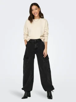Discount ONLPERNILLE Høj talje Joggingfit Jeans Dame Jeans|Jeans