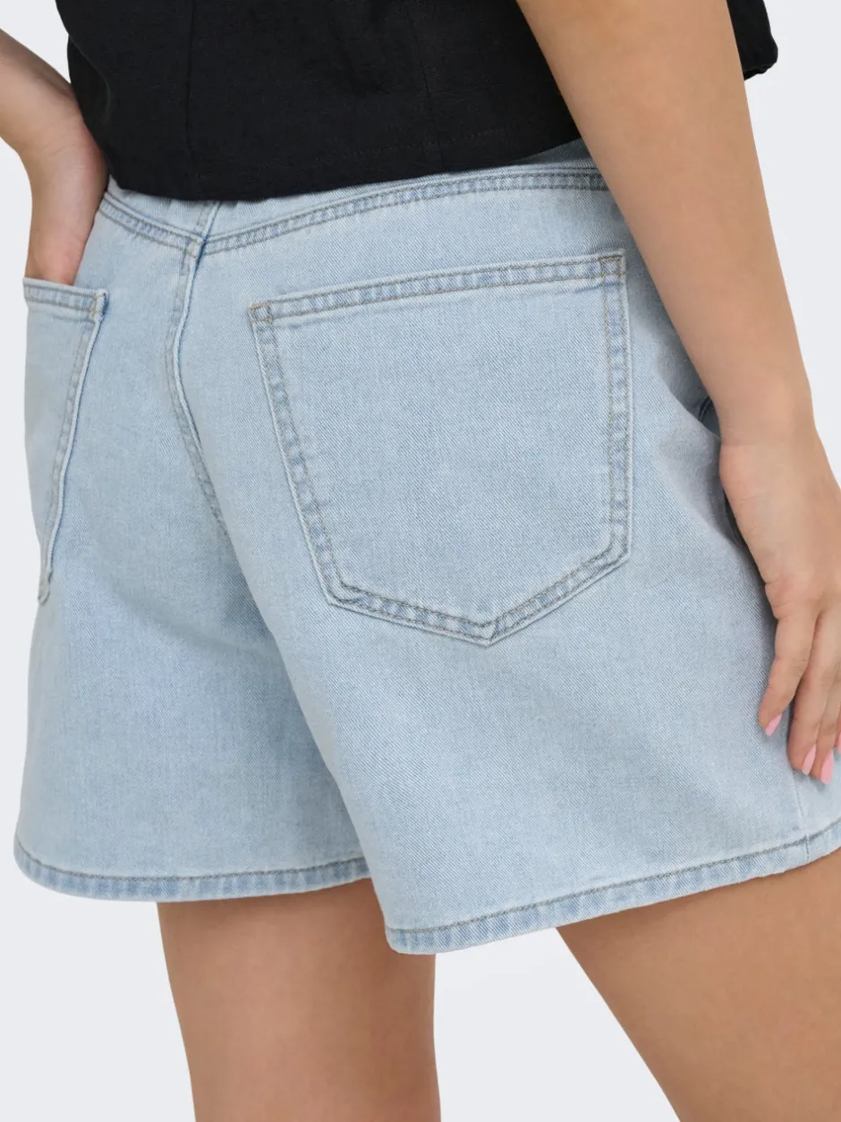 Outlet ONLPHINE Høj talje Regular fit Denim-shorts Dame Shorts|Double Denim