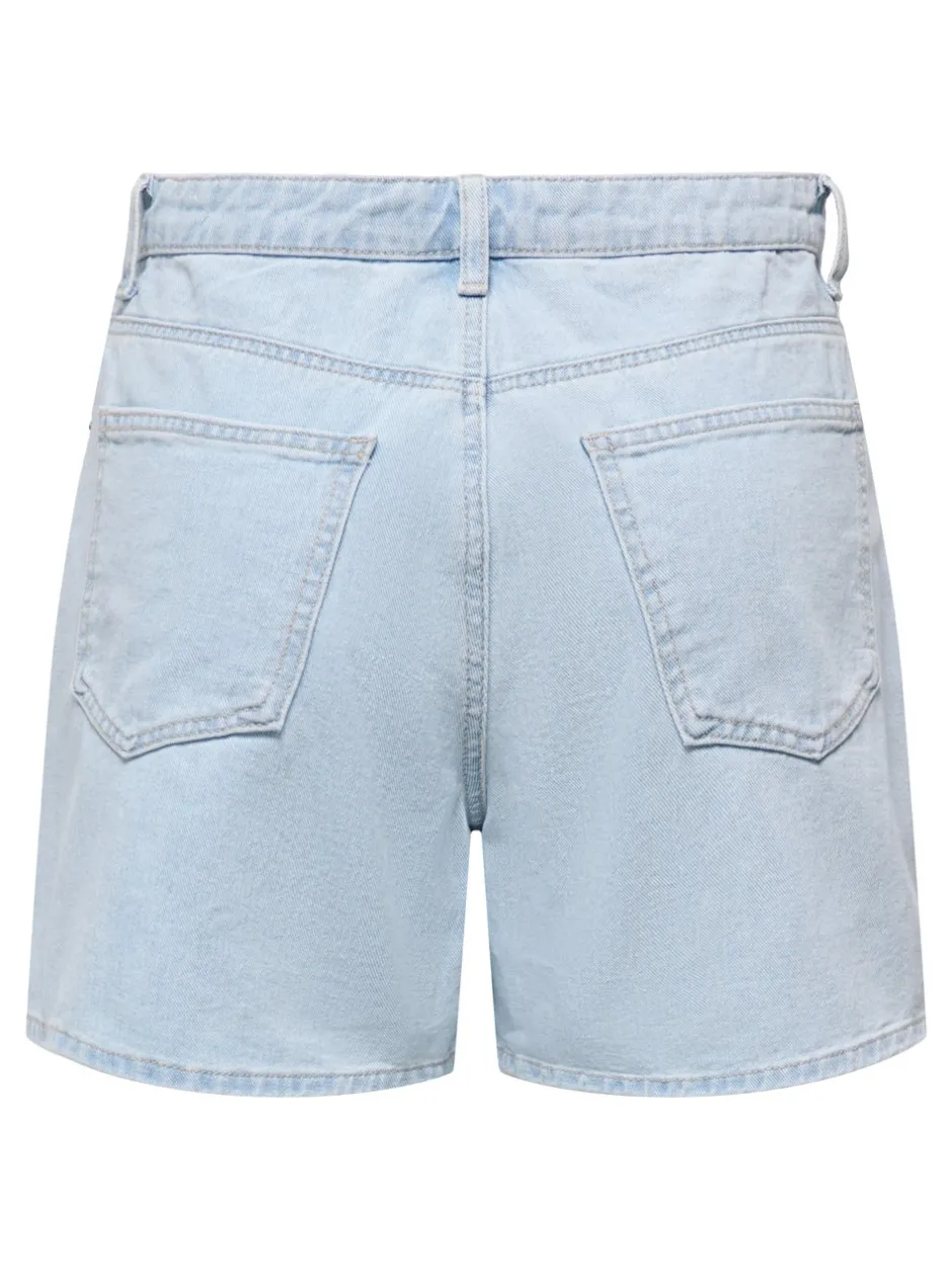 Outlet ONLPHINE Høj talje Regular fit Denim-shorts Dame Shorts|Double Denim