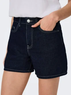 Outlet ONLPHINE Høj talje Regular fit Denim-shorts Dame Shorts|Double Denim