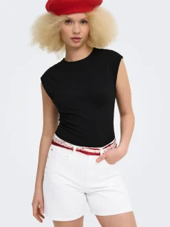 Online ONLPHINE Høj talje Regular fit Denim-shorts Dame Shorts|Double Denim