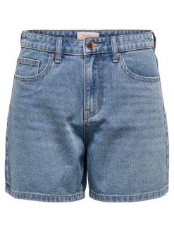 Discount ONLPHINE Høj talje Regular fit Denim-shorts Dame Shorts|Double Denim