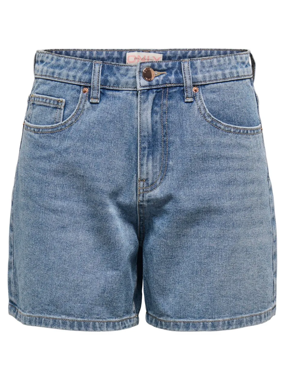 Discount ONLPHINE Høj talje Regular fit Denim-shorts Dame Shorts|Double Denim
