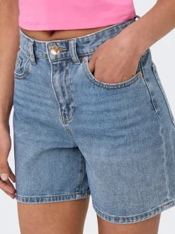 Discount ONLPHINE Høj talje Regular fit Denim-shorts Dame Shorts|Double Denim