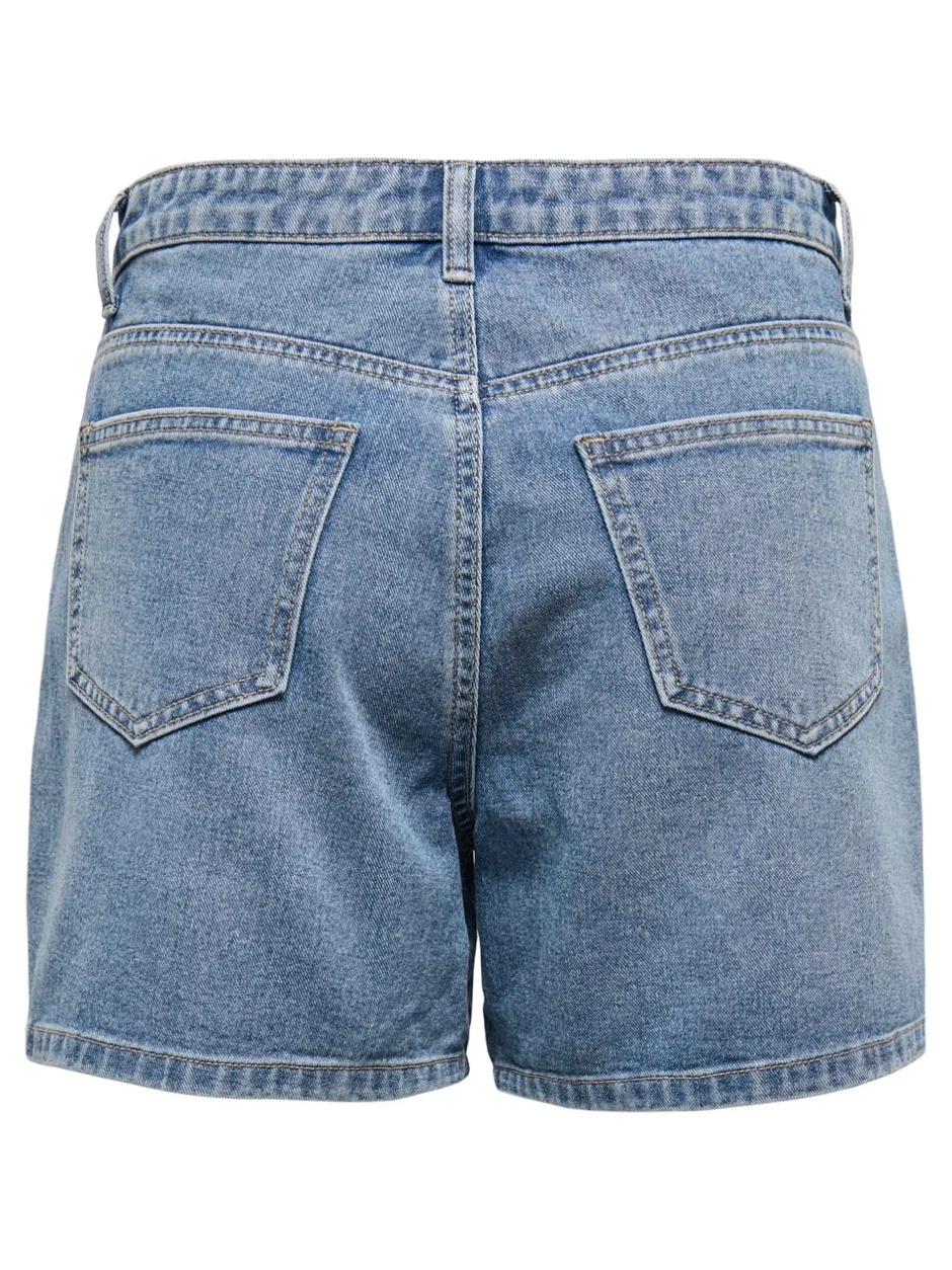 Discount ONLPHINE Høj talje Regular fit Denim-shorts Dame Shorts|Double Denim