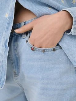Online ONLPHINE Mellemhøj talje Regular fit Denim-shorts Dame Shorts
