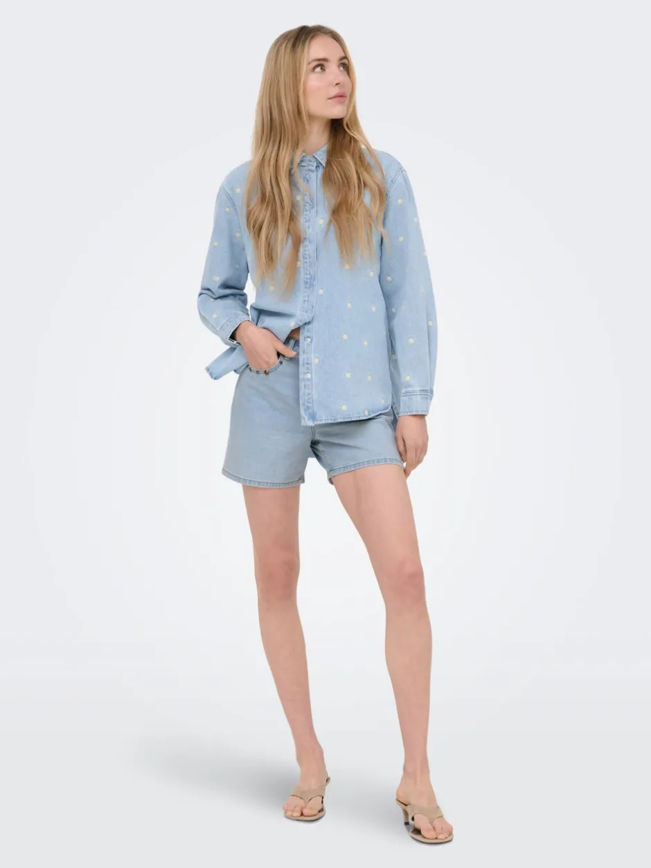 Online ONLPHINE Mellemhøj talje Regular fit Denim-shorts Dame Shorts