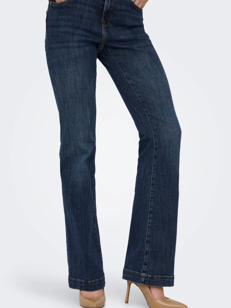 New ONLPOWER Mellemhøj talje Flared fit Jeans Dame Jeans|Jeans