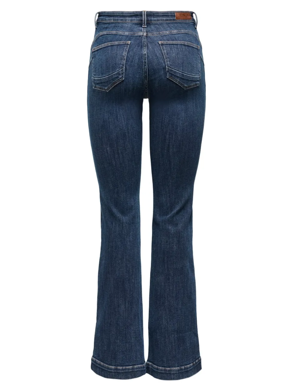 New ONLPOWER Mellemhøj talje Flared fit Jeans Dame Jeans|Jeans
